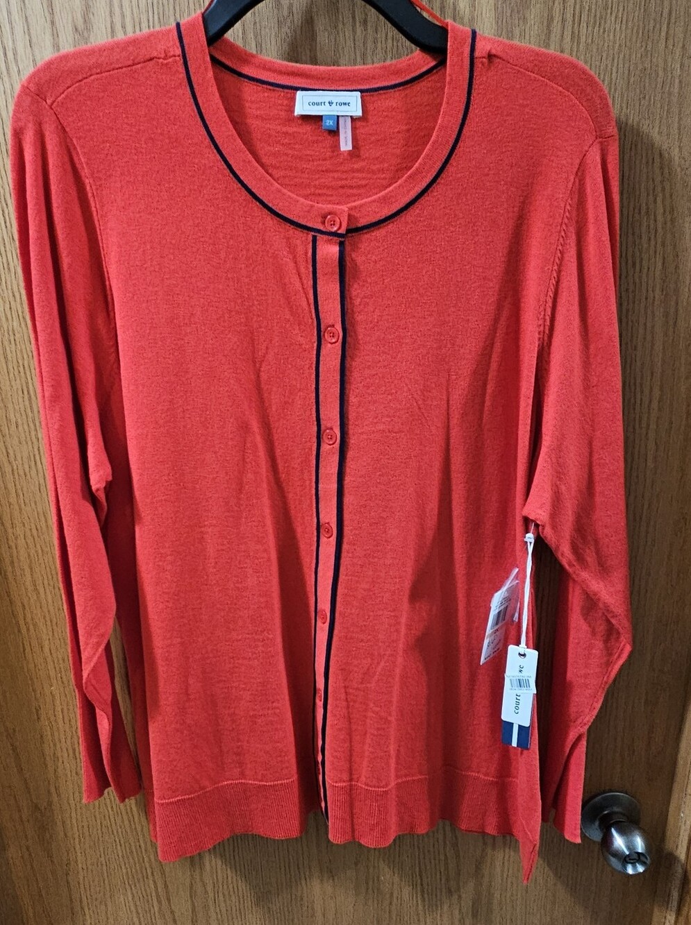 Court & Rowe Red Button-Front Women's Cardigan Sweater